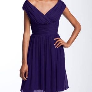 Maggy London Purple Draped Formal Evening Dress